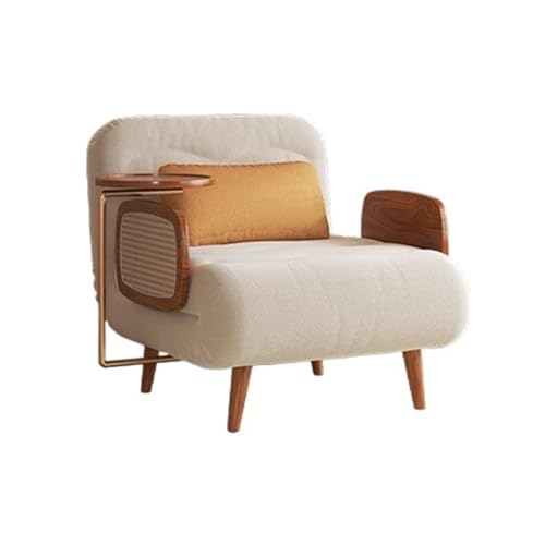 GLigeT Dormitorio Sofá Cama Plegable de Madera, sofá Multifuncional Vintage con Bandeja, Respaldo Ajustable 5 velocidades, Adecuado for Sala Estar, Espacio Compacto, Oficina Uso versátil(74cm)