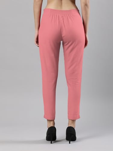 Image of Femmora Comfortable Fit Solid Straight Pant, Breathable Cotton Fabric with Side Zip Button Closure, for Women, Pack of 1