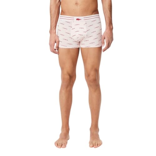 Lacoste Men's Cotton Stretch Lacoste Diagonal Print Trunks, 3-Pack4
