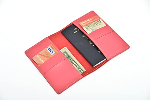 Image of YOUR GIFT STUDIO Customized Passport Holder | Personalised Passport Cover Wedding Anniversary Marriage Gifts for Couple Friend Husband Wife (Pink)