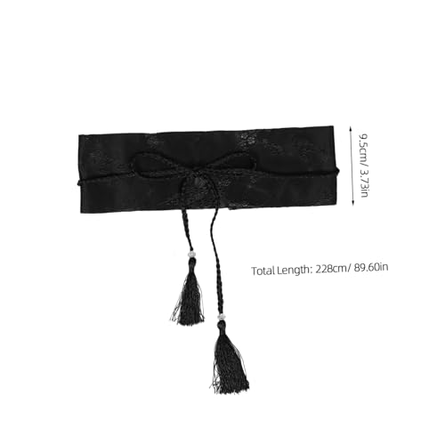 Kimono Embroidered Waist Belt: Japanese Embroidered Wide Waistband Girdle - Waistband with Tassel Yukata Kimono Accessories2