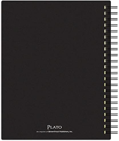 Black Solid | 2023 6 x 7.75 Inch 18 Months Weekly Desk Planner | Foil Stamped Cover | July 2022 - December 2023 | Plato | Planning Stationery