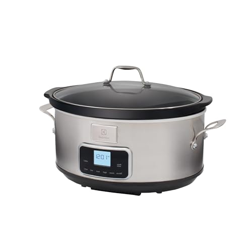 Electrolux Esc7400 Slow Cooker, Pentola Elettrica In Acciaio Inox Per Cottura Lenta Con Sei Programmi Predefiniti, 235 W, 6.6 L,...