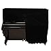 Fashionable Pleuche Upright Full Piano Dust Cover Instruments Accessory Decoration (black)