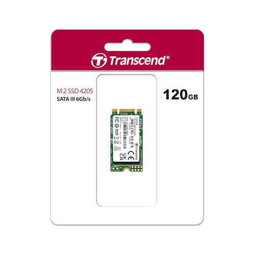 Image of Transcend 120GB M.2 Internal (SSD) Solid State Drive | SATA III 6Gb /s | M.2 2242 SSD | 40 TBW | Read /Write - up to 500 /350 MB /s | 3D NAND | 3 Yrs. Warranty | TS120GMTS420S