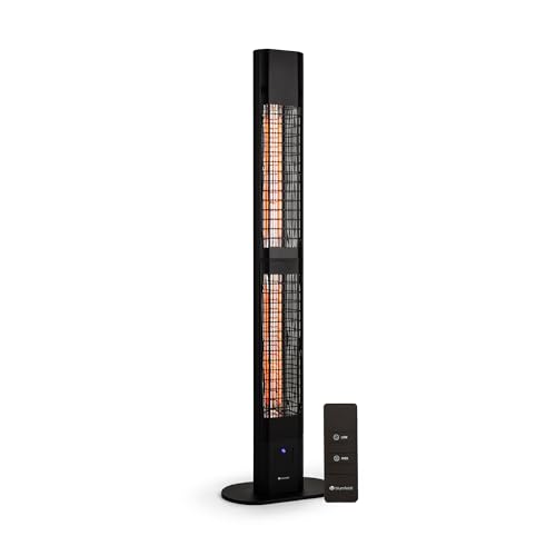 blumfeldt klarstein Heat Guru, radiateur Infrarouge de terrasse, Chauffage Infrarouge, IP54 Outdoor, Appareil sur Pied avec télécommande, radiateur Infrarouge 3000 W