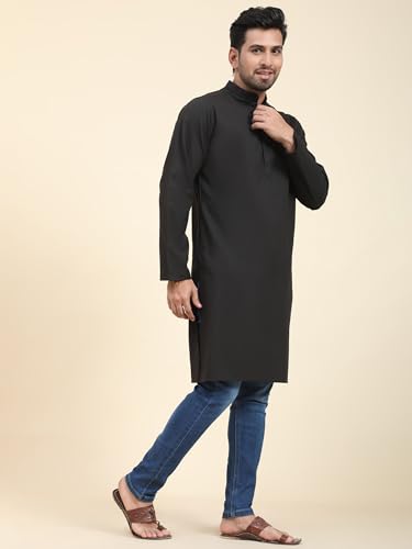 Image of SKAVIJ Mens Cotton Casual Wear Everyday Use Modern Kurta