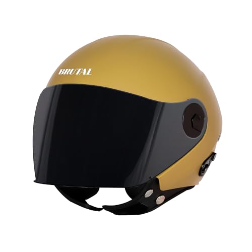 Image of Steelbird SBH-64 Brutal Plus Reflector ISI Certified Open Face Helmet for Men and Women with Extra Smoke Visor