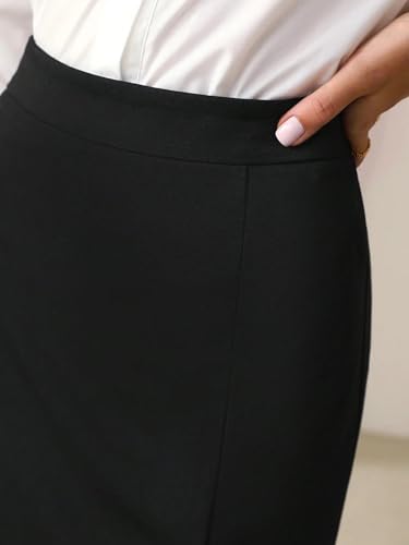 Women's Flowy Trendy Skirt Elegant High Waist Solid Skirt4