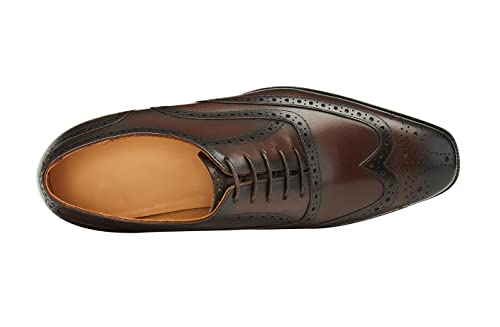 Santimon Mens Dress Shoes Leather Oxfords Wingtip Brogue Tuxedo Business Casual Wedding Shoes for Men3