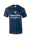 Droppin Drake Southern Apparel Duck Gun X Mens Short Sleeve T-Shirt Graphic Tee-Heather Navy-XL, X-Large