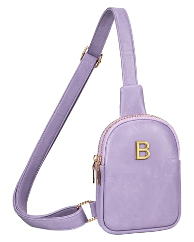 Birthday Gifts for 8 9 10 11 12 13 14 15 16 17 18 19 Year Old Girls, Monogram Crossbody Bags for Women Girls, Mini Lightweight Cross Body Purse, Cute Trendy Travel Fanny Pack with Letter