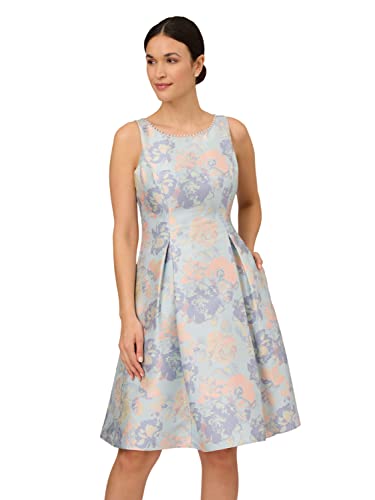 Image of Adrianna Papell Women's Pearl Trim Jacquard Dress