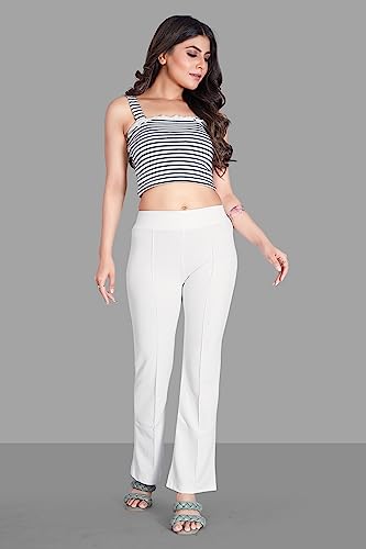 Image of Women's High Waist Bell Bottom Trouser, Elastic Flared Bootcut Pants