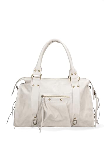 Gave Lux Sac à bandoulière, en daim véritable, pour femme Produit artisanal Fabriqué en Italie, GLX220609023FBG Cuir clair 41 x 28 x 13 cm, beige
