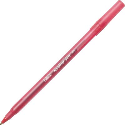 Image of BIC Round Stic Xtra Life Ball Pen - Pack of 12, Red