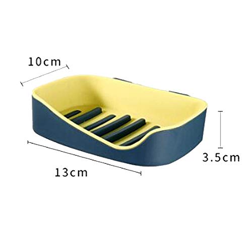 Jabonera Jabonera Plástico + PVC Doble Drenaje Tamaño 13 * 10 * 3.5cm Impermeable y a Prueba de Humedad