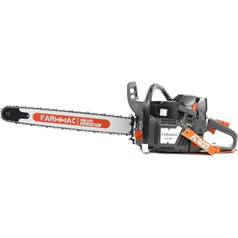 FARMMAC F372 Gas Chainsaw, 71cc 2-Cycle Gasoline Power Chain Saws, 4.1KW 5.5HP for Professional Logging Work, All Parts Compatible with Husqvarna 372X (28 INCH) Cover