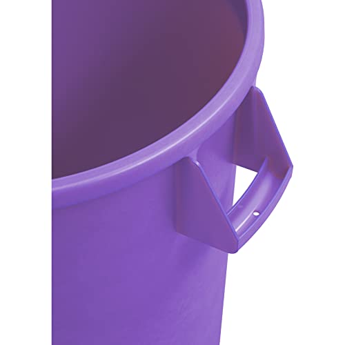 Image of SPARTA Bronco Round Waste Bin, Trash Can with Handles for Garbage or Recycling, 20 Gallon Capacity, Purple
