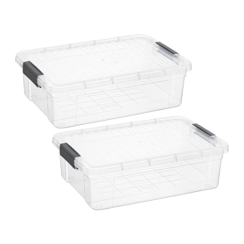 Image of Superio Storage Bins with Lids, Clear Plastic Containers for Organizing, Stackable Totes, BPA Free, Odor Free, Organizer Boxes for Home, and Dorm (2 Pack, 22 Qt)