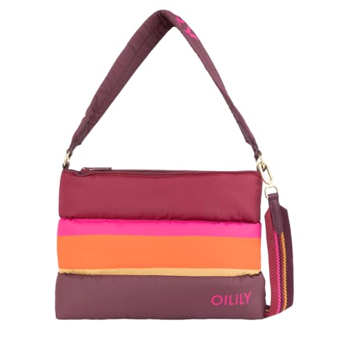 Bolso Oilily Favor elegante con bloques de color marrón chocolate y correa de hombro ajustable