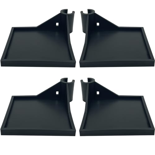 4 PCS Grow Tent Corner Shelf,16 mm Grow Tent Accessories,White Grow Tent Shelves for Place The Hygrometer Camera and Planting Equipment Black/White (Black/4PCS)