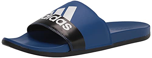 adidas Unisex Adilette Comfort Slide Sandal, Team Royal Blue/White/Core Black, 8 US Men