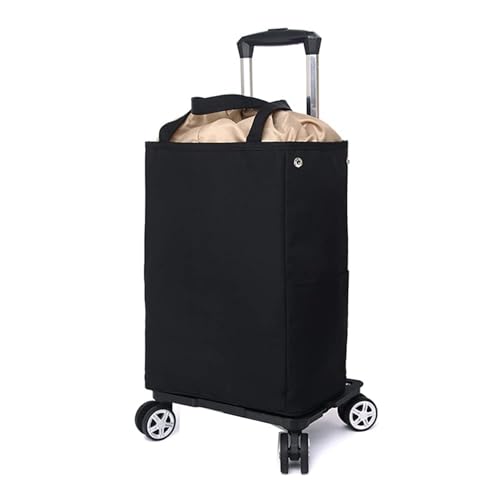 Carrito de la compra plegable con compartimento aislado, marco de aleación de aluminio resistente, 4 ruedas giratorias, diseño ligero desmontable para supermercado y picnic