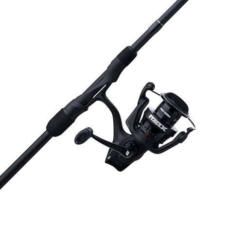 Abu Garcia 7' Max SX Spinning Reel and Fishing Rod Combo, Size 4000 Reel, 7 Stainless Steel Ball Bearings, Smooth Oil Felt Front Drag System, 24 Ton Graphite Rod Blank