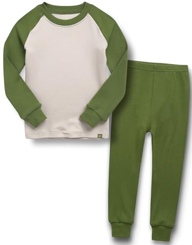 Image of VAENAIT 6M-12Y Toddler Toddler Kids Toddler Girls Boys Soft Comfy Modal Tencel Solid Raglan Sleepwear Pajamas Pjs 2pcs Set
