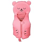 Schwimmweste für Kinder, Schwimmweste mit verstellbaren Trägern, Schwimmhilfe für Anfänger (4-8 Jahre), Rosa