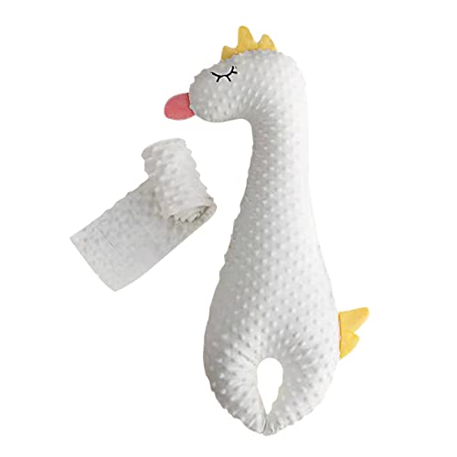 Image of Ylucky Newborn Baby Sleep Pillow Infant Cartoon Multifunctional Soothing Pillow Toddler Curve Exhaust Stuffed Pillow Anti Roll Side Sleeping Pillow with Fixing Belt, Photo Prop Shower Gift