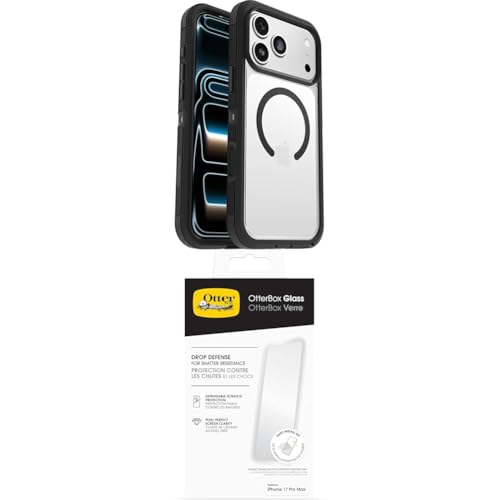Pack protection Premium OtterBox Defender Pro XT Clear MagSafe pour iPhone 17 Pro Max et verre