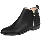 Journee Collection Women's Ellis Inside Zip Stacked Heel Booties - Black - 8.5