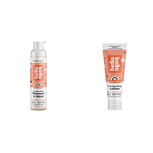 Image of Hello Bello Sweet Cream Baby Essentials Bundle | Shampoo & Body Wash and Lotion | Hypoallergenic, Dermatologist & Pediatrician Tested | Moisturizing, Nourishing & Non-Greasy for Babies and Kids