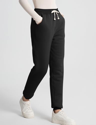 Flygo Women's Winter Warm Fleece Joggers Pants Sherpa Lined Athletic Active Sweatpants