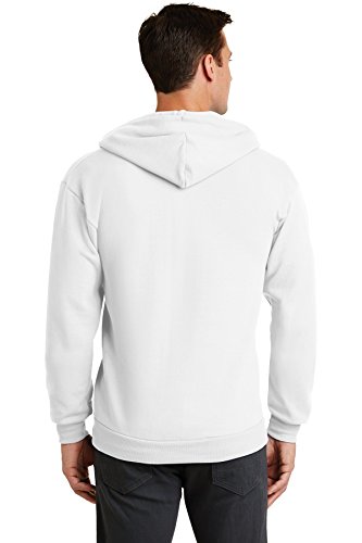 Port & Company PC78ZH Mens Core Fleece Full-Zip Hooded Sweatshirt44; White3