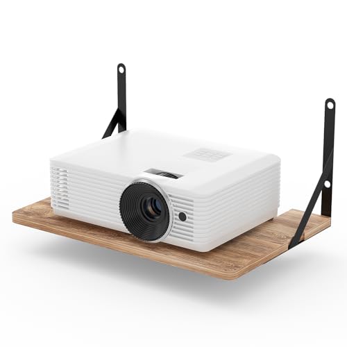 Ztounk Projector Wall Mount Shelf 11.81 x 7.87 Floating Shelf for Projector Router Modem Cable Box Xbox PS5 - Sturdy Projector Mount Rack Holder Stand