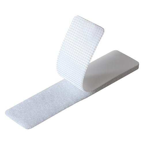 MYUREN 24 Sets 1x4 Inch Hook and Loop Strips with Adhesive Self Adhesive Fasteners Mounting Tape for Home or Office Use - Instead of Holes and Screws White