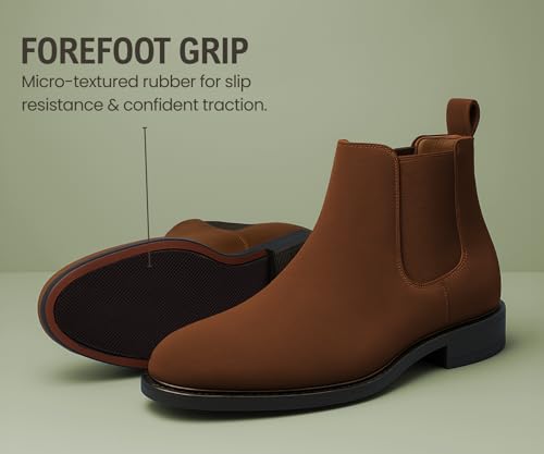 Image of Kraasa Men's Slip On Fashion Chelsea Boots | High Tops, Soft Cushioned Insole, Comfortable Fit, Trendy, Stylish Boots