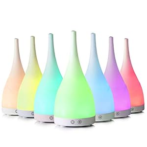 Sensky Aromatherapy Essential Oil Diffuser 100ml Aroma Diffuser Ultrasonic Cool Mist Humidifier with 7 Color LED Lights Waterless Auto Shut-Off Function