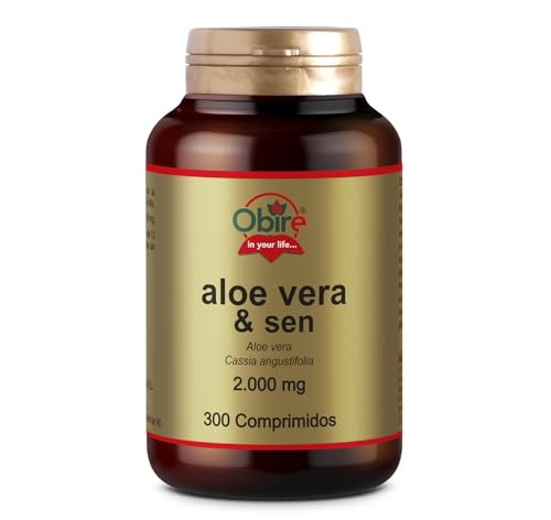 Obire | Aloe Vera 300 Comprimidos | Bote para 2 Meses | Con Sene y Calcio | Sistema Hepático