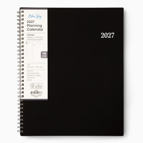 Image of Blue Sky 2027 Weekly and Monthly Planner Calendar, Includes January 2027 - December 2027, 8.5 inch x 11 inch, Flexible Cover, Wirebound, Laminated Tabs, Storage Pocket, Enterprise (Pack of 24)