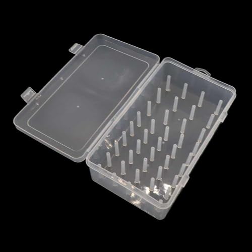 Image of Leadigol 42 Slots Sewing Threads Box,Clear Sewing Threads Storage Box,Portable Craft & Sewing Organizer,Transparent Needle Spool Organizer for Embroidery & Sewing Thread