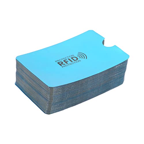 Fundas para tarjetas antiescaneo de aluminio azul que protegen contra el robo de identidad