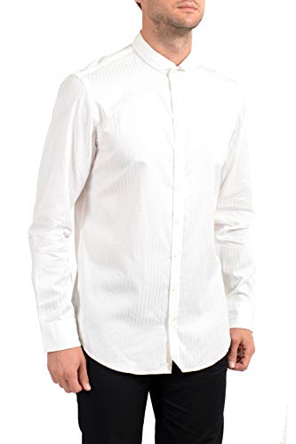 Armani Collezioni Men's White Long Sleeve Casual Shirt US M IT 50