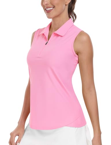 AIRIKE Golf Polo Shirts for Women Sleeveless Summer Sports Athletic Fashionable Workwear-Quick Dry Womens Tank Tops