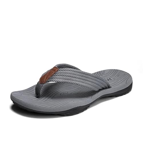 IOEUIWP Chanclas for hombre, cómodas sandalias de playa for verano, antideslizantes, duraderas, secado rápido, zapatillas EVA, zapatos interior Para interior y exterior(Gray,43-44)