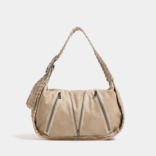 Bolso tote grande para mujer con tachuelas rojo miniatura 5