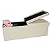 Produktbild HS-Lighting Faltbare Sitzbank Sitztruhe mit Stauraum 120L Aufbewahrungsbox mit Klappdeckel Sitzhocker Fußhocker, Kunstleder, belastbar bis 300 kg, 110 x 38 x 38cm (Beige)